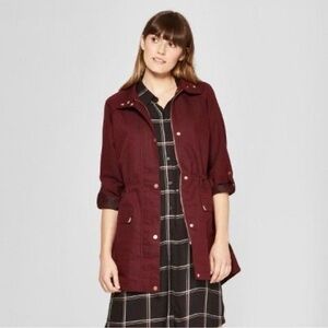 a new day Women's Burgundy & Rose Gold Utility Jacket